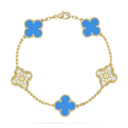 [Glimmer] CLOVER 5 MOTIF BLUE AGATE BRACELET COLLECTION