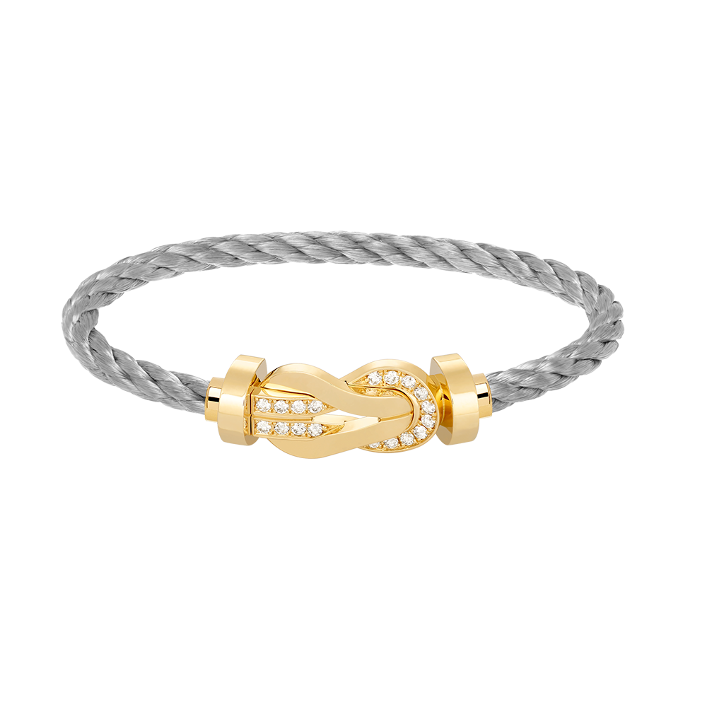 [Glimmer]CHANCE LARGE 8 FIGURE BUCKLE HALF DIAMOND BRACELET GOLD