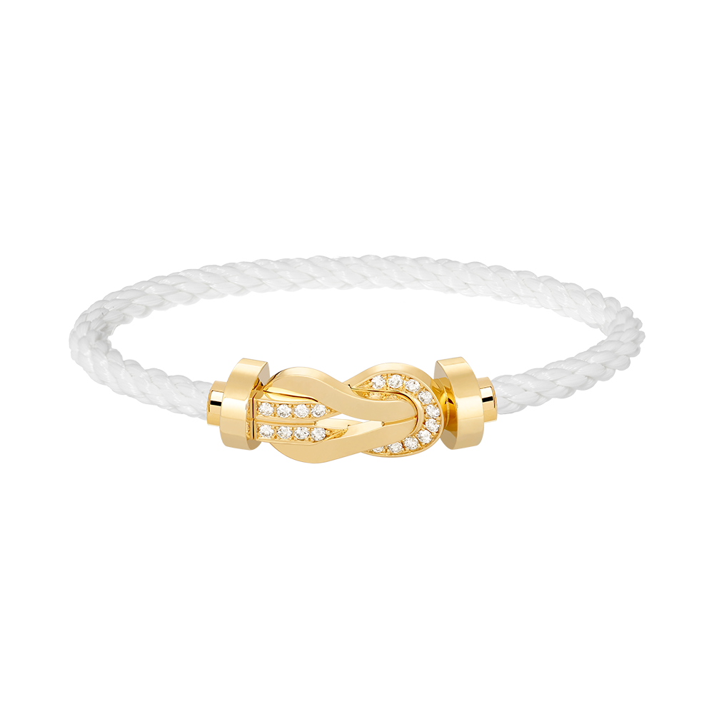 [Glimmer]CHANCE LARGE 8 FIGURE BUCKLE HALF DIAMOND BRACELET GOLD
