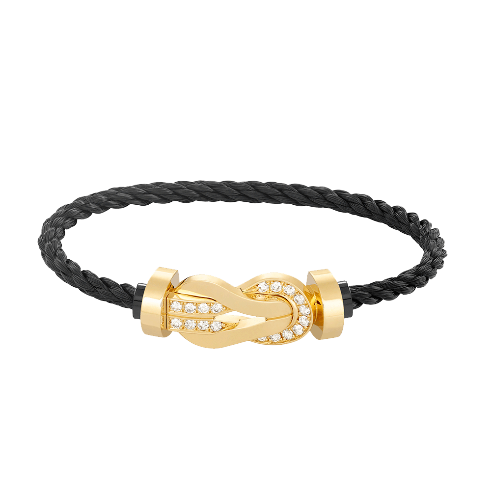[Glimmer]CHANCE LARGE 8 FIGURE BUCKLE HALF DIAMOND BRACELET GOLD