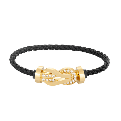 [Glimmer]CHANCE LARGE 8 FIGURE BUCKLE HALF DIAMOND BRACELET GOLD