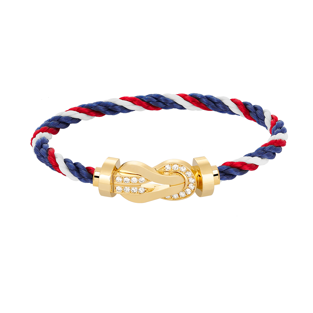 [Glimmer]CHANCE LARGE 8 FIGURE BUCKLE HALF DIAMOND BRACELET GOLD