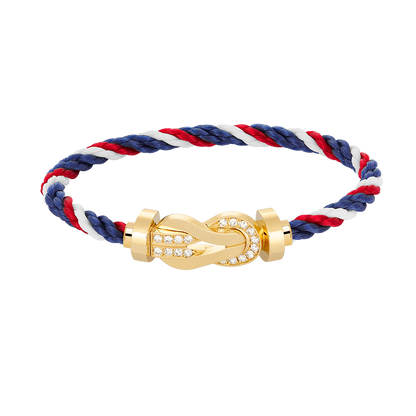 [Glimmer]CHANCE LARGE 8 FIGURE BUCKLE HALF DIAMOND BRACELET GOLD