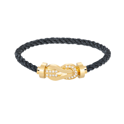 [Glimmer]CHANCE LARGE 8 FIGURE BUCKLE HALF DIAMOND BRACELET GOLD