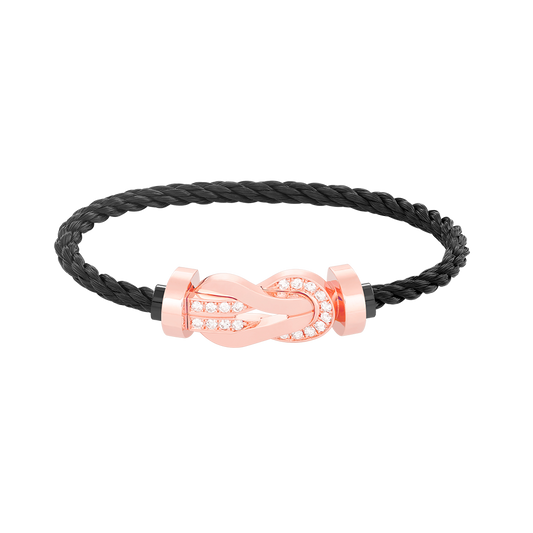 [Glimmer]CHANCE LARGE 8 FIGURE BUCKLE HALF DIAMOND BRACELET Glimmer GOLD