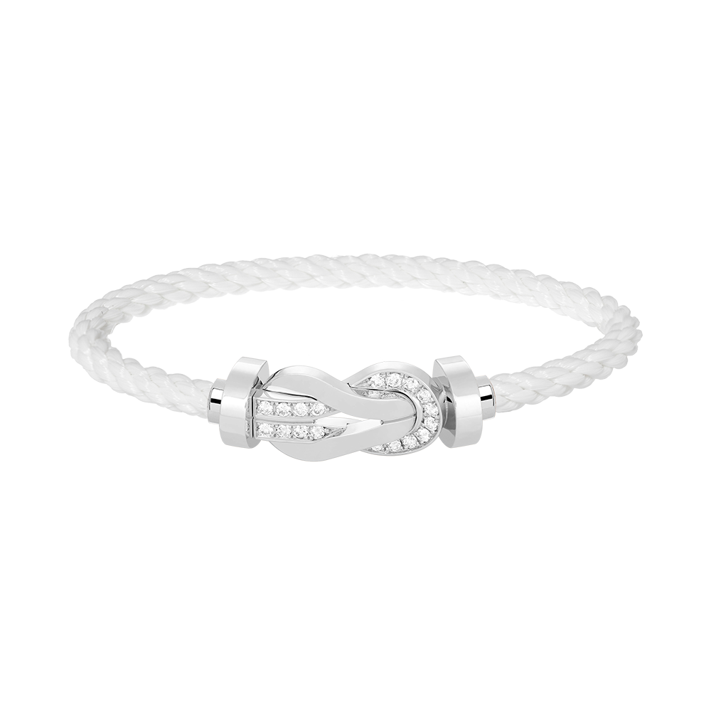 [Glimmer]CHANCE LARGE 8 FIGURE BUCKLE HALF DIAMOND BRACELET SILVER