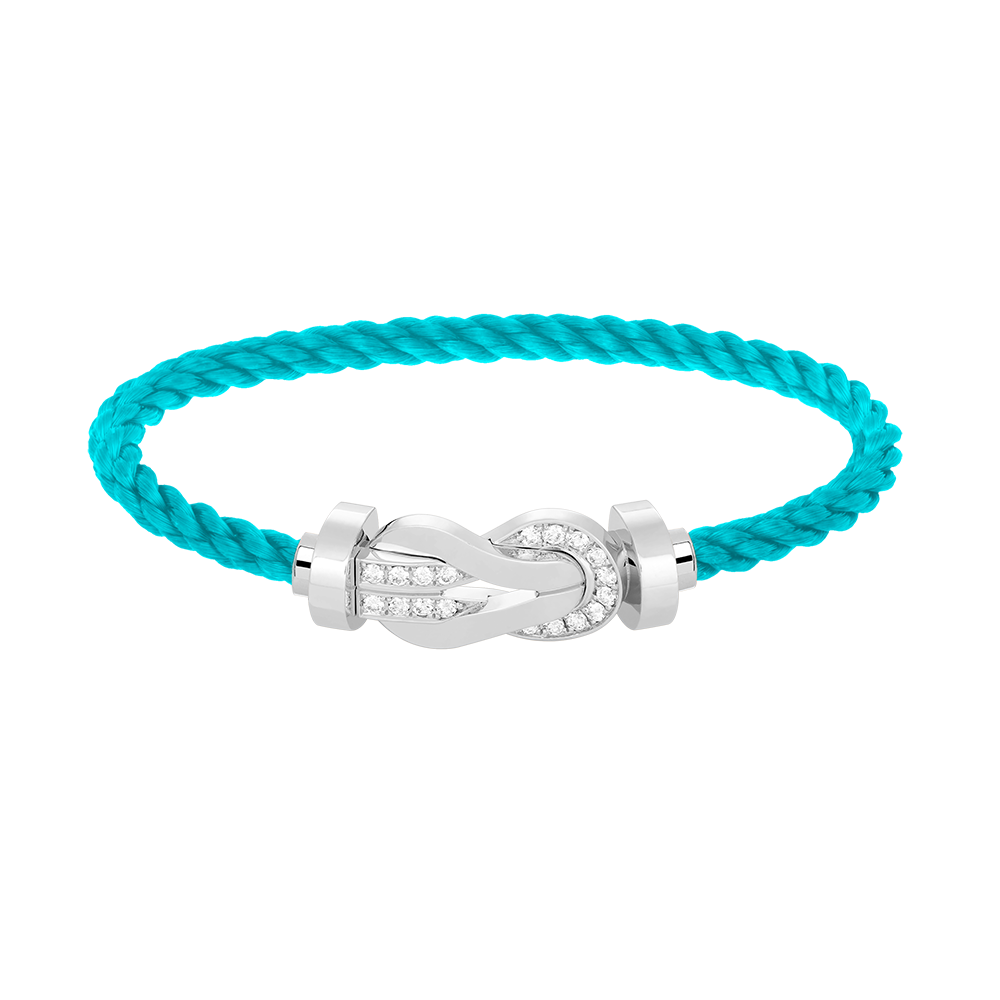 [Glimmer]CHANCE LARGE 8 FIGURE BUCKLE HALF DIAMOND BRACELET SILVER