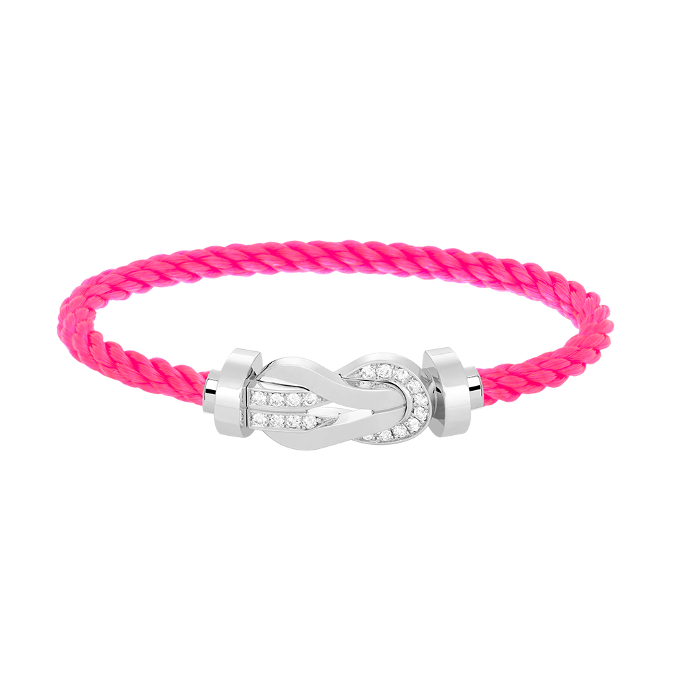 [Glimmer]CHANCE LARGE 8 FIGURE BUCKLE HALF DIAMOND BRACELET SILVER