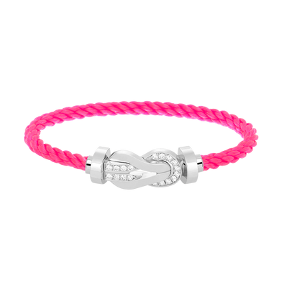 [Glimmer]CHANCE LARGE 8 FIGURE BUCKLE HALF DIAMOND BRACELET SILVER