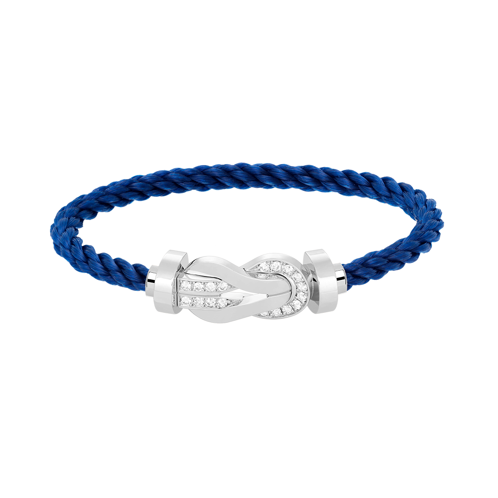 [Glimmer]CHANCE LARGE 8 FIGURE BUCKLE HALF DIAMOND BRACELET SILVER