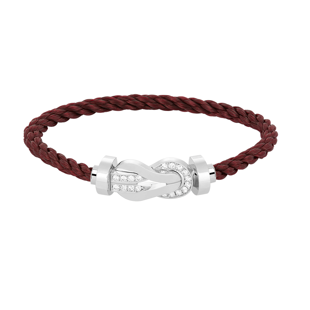 [Glimmer]CHANCE LARGE 8 FIGURE BUCKLE HALF DIAMOND BRACELET SILVER