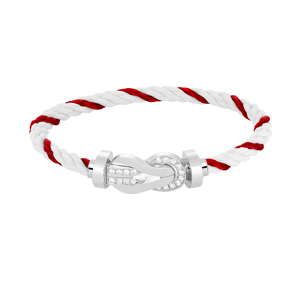 [Glimmer]CHANCE LARGE 8 FIGURE BUCKLE HALF DIAMOND BRACELET SILVER