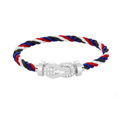 [Glimmer]CHANCE LARGE 8 FIGURE BUCKLE HALF DIAMOND BRACELET SILVER