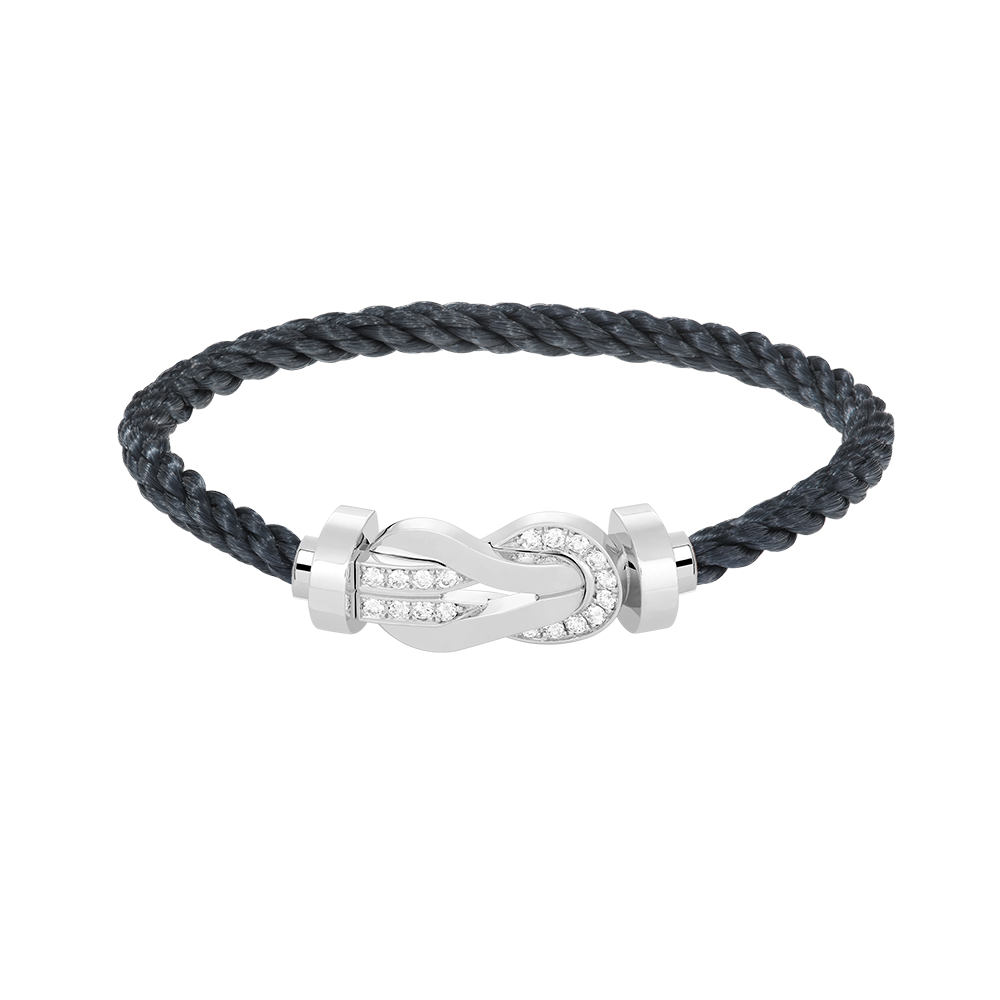 [Glimmer]CHANCE LARGE 8 FIGURE BUCKLE HALF DIAMOND BRACELET SILVER