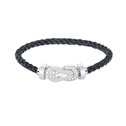[Glimmer]CHANCE LARGE 8 FIGURE BUCKLE HALF DIAMOND BRACELET SILVER