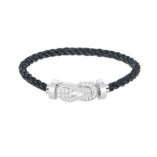[Glimmer]CHANCE LARGE 8 FIGURE BUCKLE HALF DIAMOND BRACELET SILVER