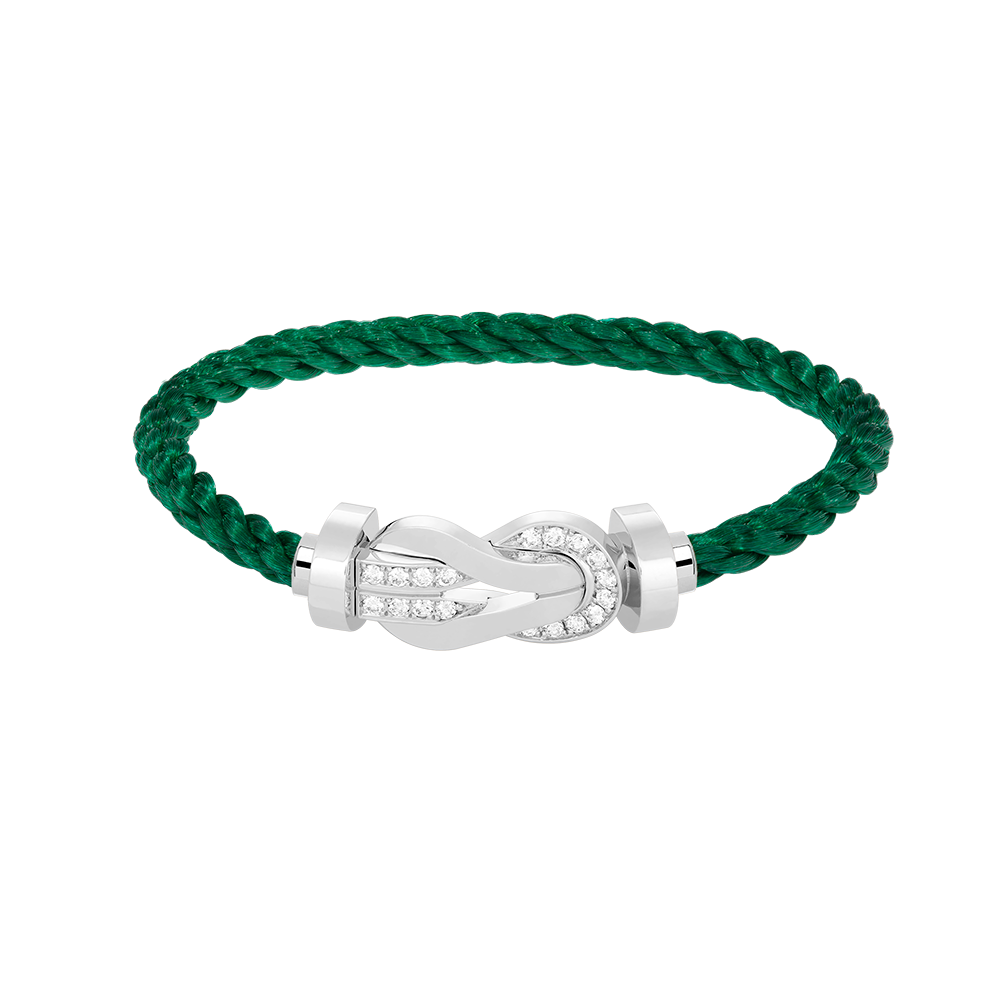 [Glimmer]CHANCE LARGE 8 FIGURE BUCKLE HALF DIAMOND BRACELET SILVER