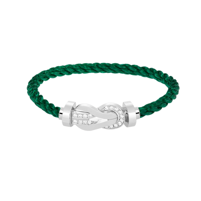 [Glimmer]CHANCE LARGE 8 FIGURE BUCKLE HALF DIAMOND BRACELET SILVER