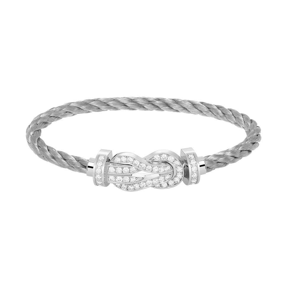 [Glimmer]CHANCE LARGE 8 FIGURE BUCKLE FULL DIAMOND BRACELET SILVER