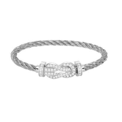 [Glimmer]CHANCE LARGE 8 FIGURE BUCKLE FULL DIAMOND BRACELET SILVER
