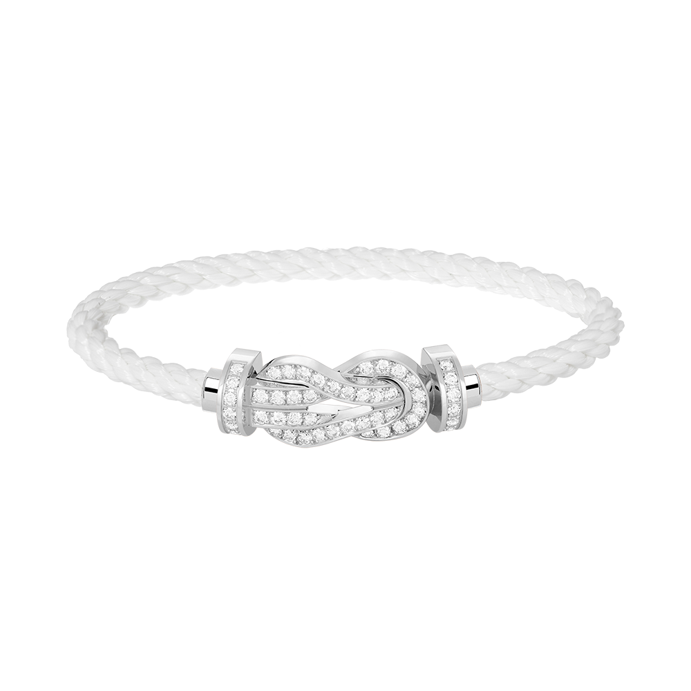 [Glimmer]CHANCE LARGE 8 FIGURE BUCKLE FULL DIAMOND BRACELET SILVER