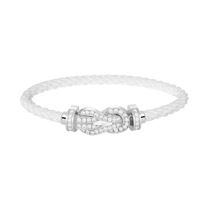 [Glimmer]CHANCE LARGE 8 FIGURE BUCKLE FULL DIAMOND BRACELET SILVER
