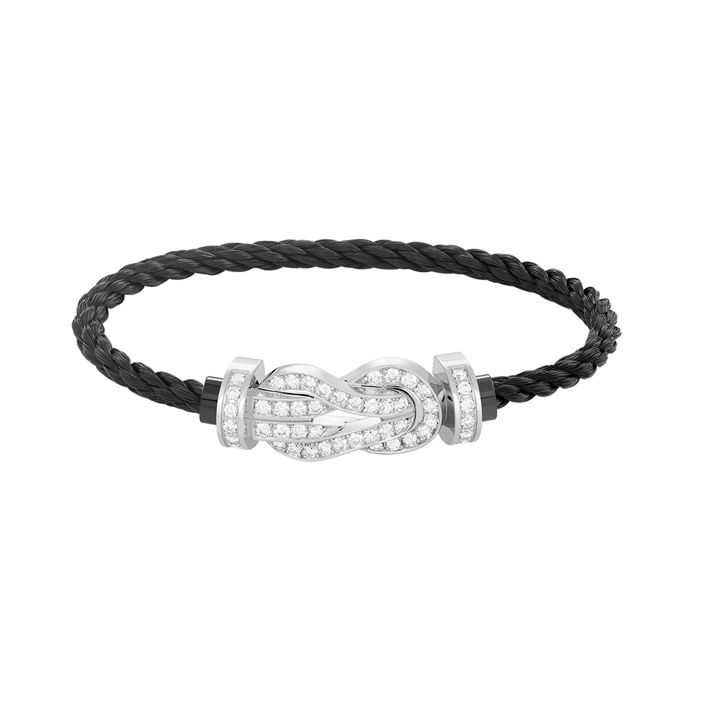 [Glimmer]CHANCE LARGE 8 FIGURE BUCKLE FULL DIAMOND BRACELET SILVER