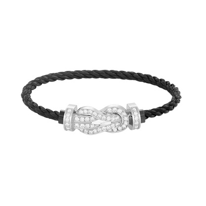 [Glimmer]CHANCE LARGE 8 FIGURE BUCKLE FULL DIAMOND BRACELET SILVER