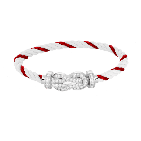 [Glimmer]CHANCE LARGE 8 FIGURE BUCKLE FULL DIAMOND BRACELET SILVER