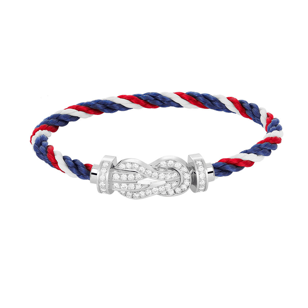 [Glimmer]CHANCE LARGE 8 FIGURE BUCKLE FULL DIAMOND BRACELET SILVER