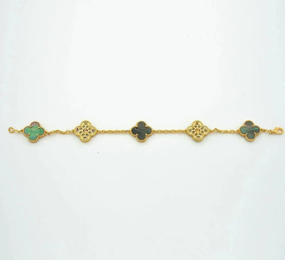 [Glimmer] CLOVER 5 MOTIF GRAY MOP BRACELET COLLECTION