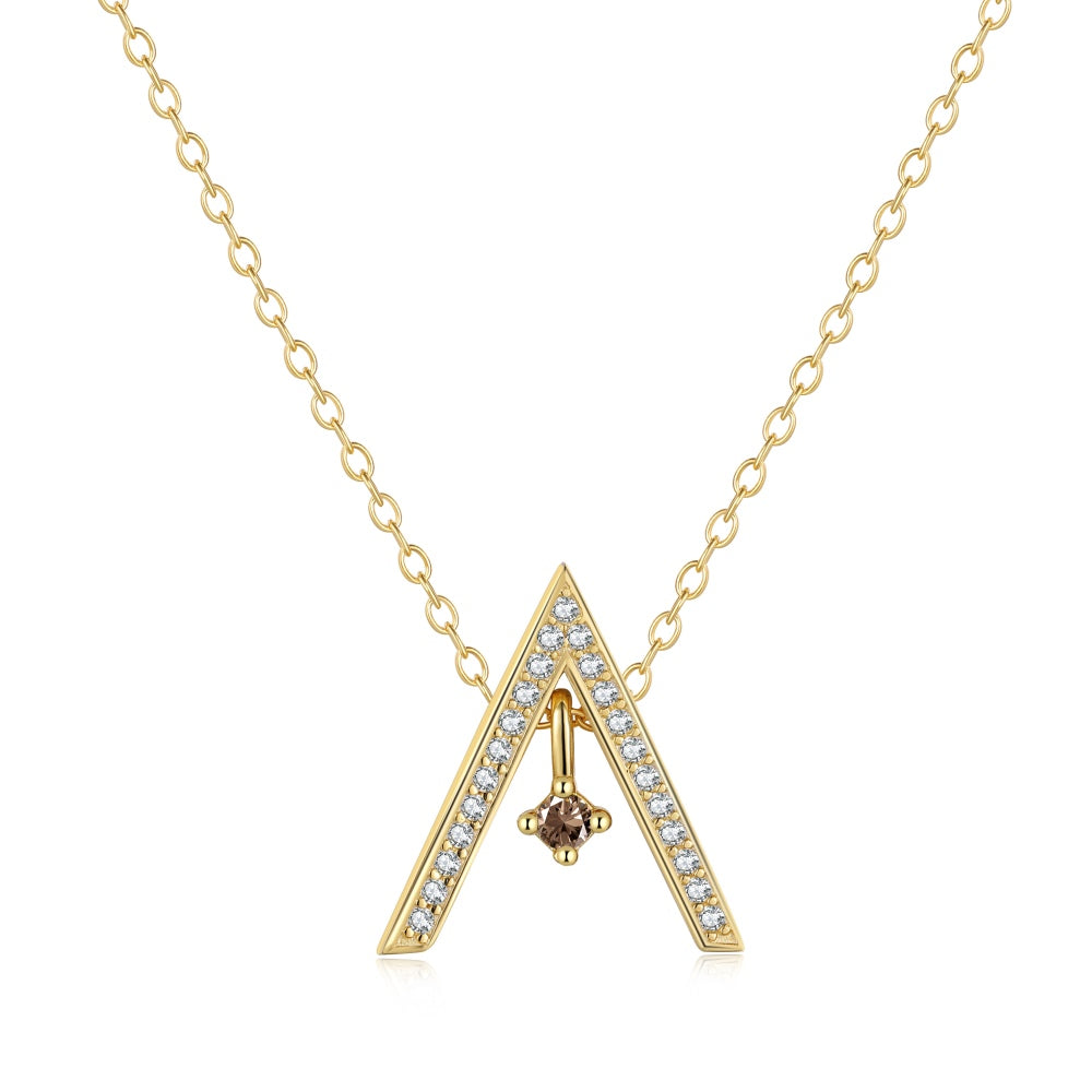[Glimmer Jewelry]Sparkling "A" Shape Necklace