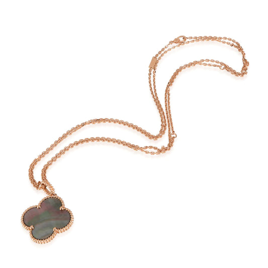 [Glimmer]CLOVER 25MM GOLD DARK MOP BIG CLOVER NECKLACE