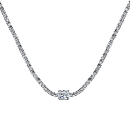 [Glimmer Jewelry]1.0 Carat Shining Oval Cut Necklace