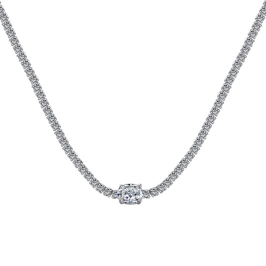 [Glimmer Jewelry]1.0 Carat Shining Oval Cut Necklace