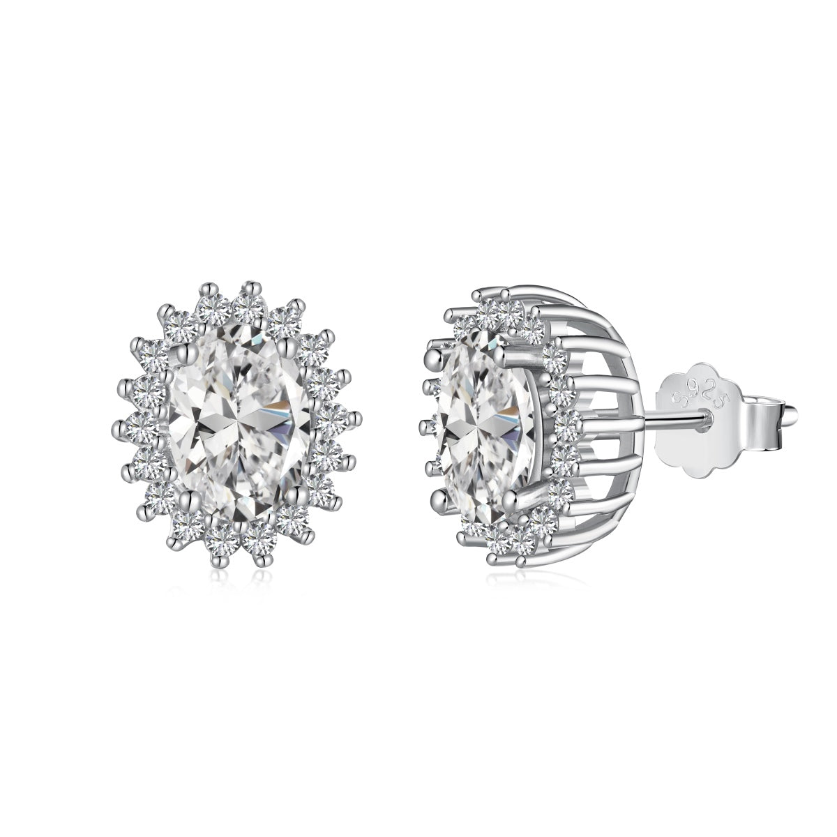 [Glimmer Jewelry]Delicate Radiant Oval Cut Daily Earrings