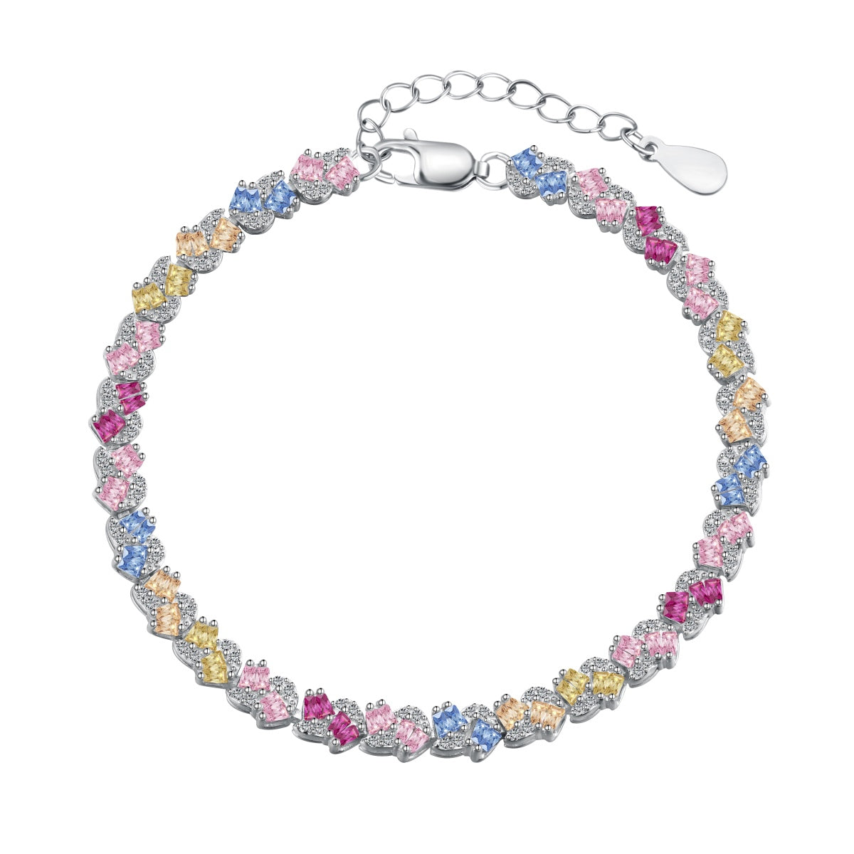 [Glimmer Jewelry]Ornate Colorful Flower Shape Party Bracelet