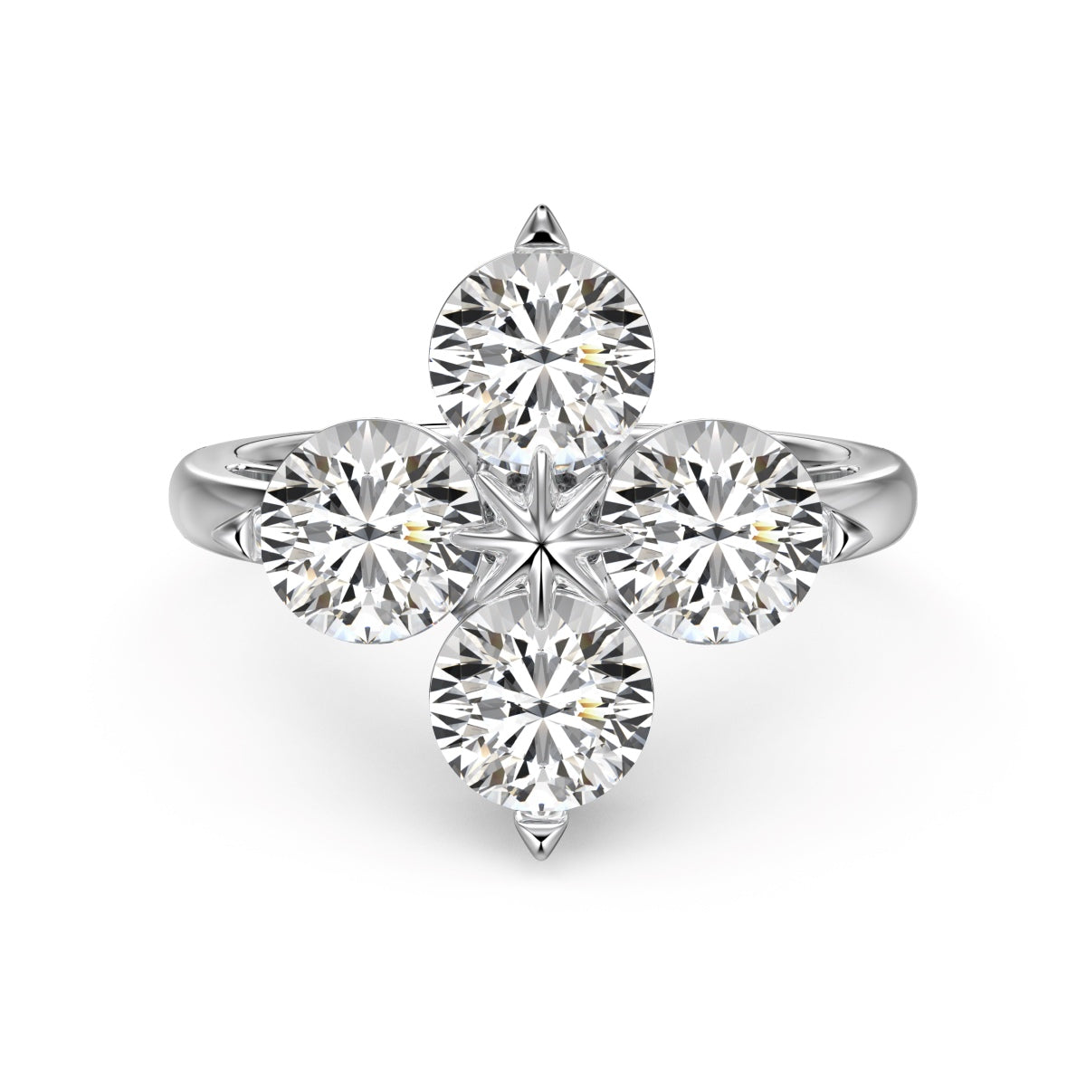 [Glimmer Jewelry]四つ葉のクローバー八芒星リング