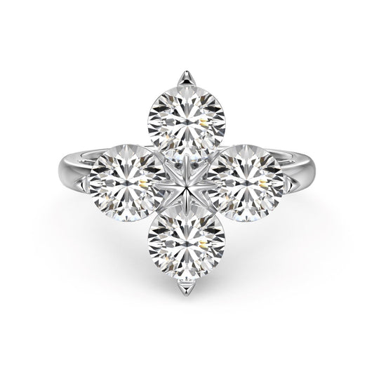 [Glimmer Jewelry]Four-Leaf Clover Eight-Pointed Star Ring