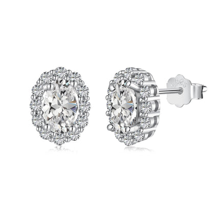 [Glimmer Jewelry]Delicate Unique Oval Cut Daily Earrings