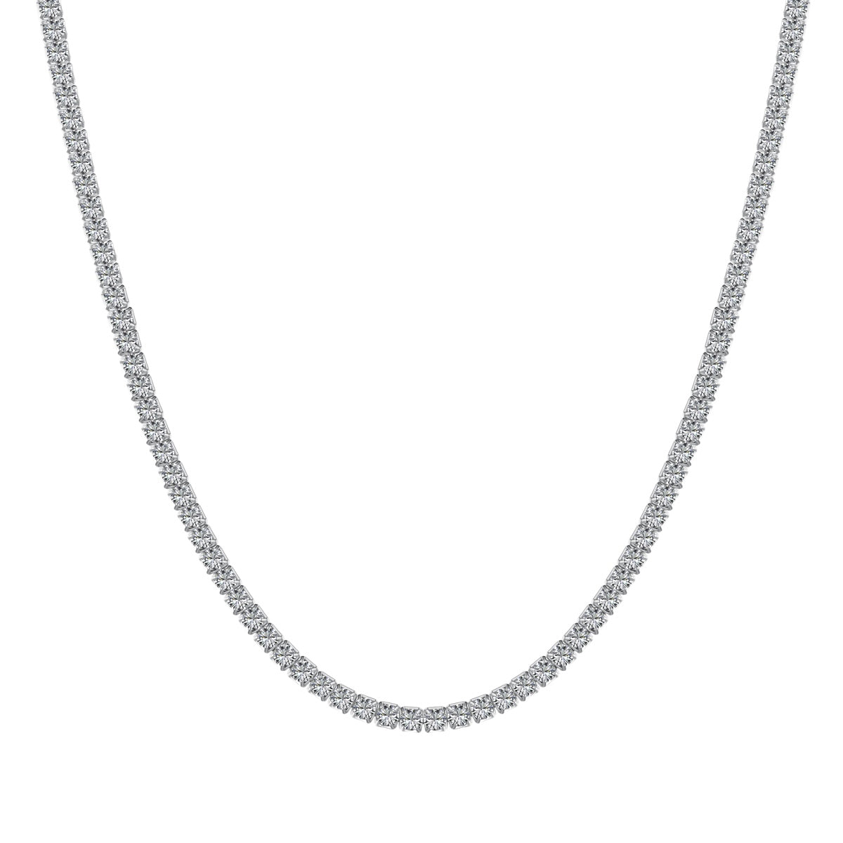 [Glimmer Jewelry]Delicate Round Shape Tennis Necklace