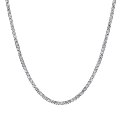 [Glimmer Jewelry]Delicate Round Shape Tennis Necklace