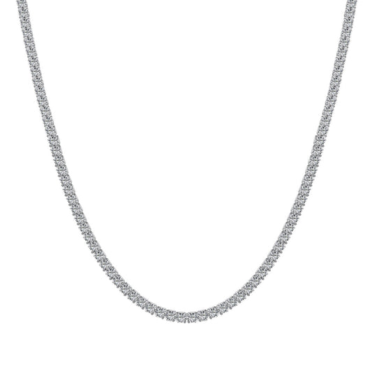 [Glimmer Jewelry]Delicate Round Shape Tennis Necklace