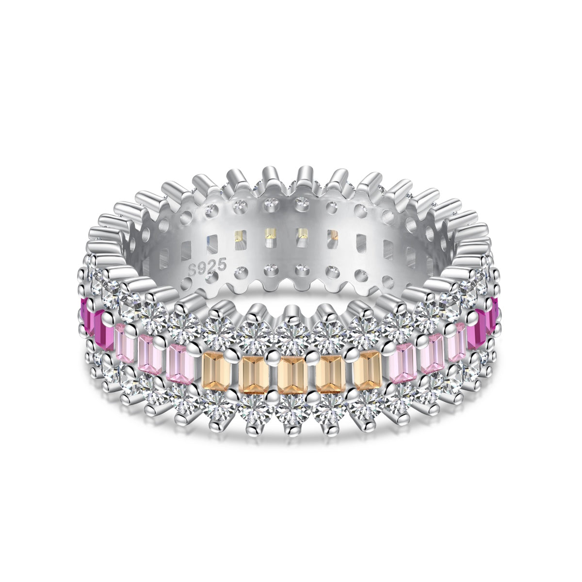 [Glimmer Jewelry]Ornate Colorful Radiant Cut Daily Ring