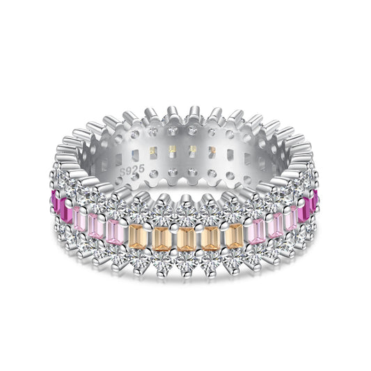 [Glimmer Jewelry]Ornate Colorful Radiant Cut Daily Ring