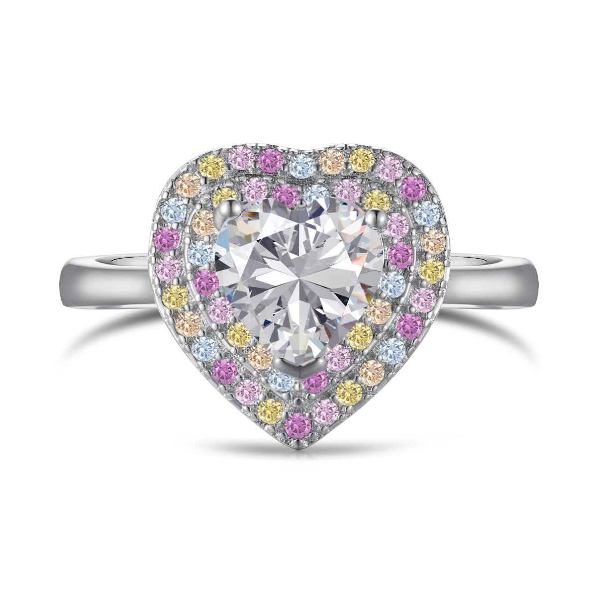 [Glimmer Jewelry]Delicate Ebullient Heart Shape Wedding Ring
