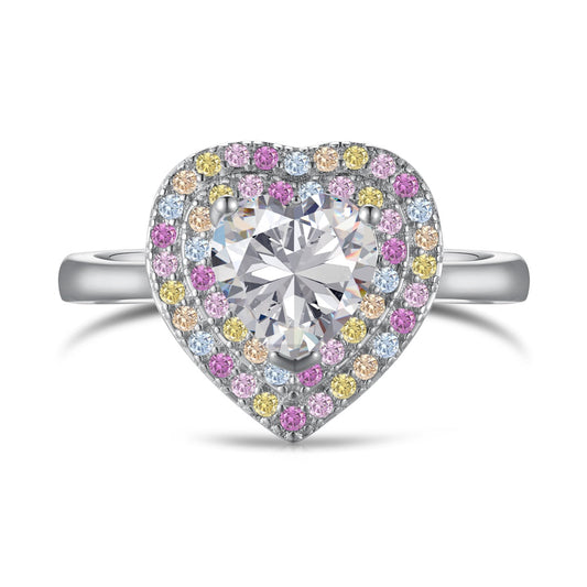 [Glimmer Jewelry]Delicate Ebullient Heart Shape Wedding Ring