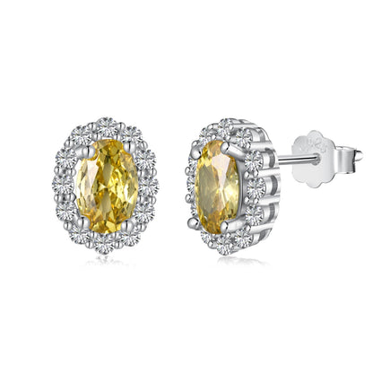 [Glimmer Jewelry]Delicate Unique Oval Cut Daily Earrings