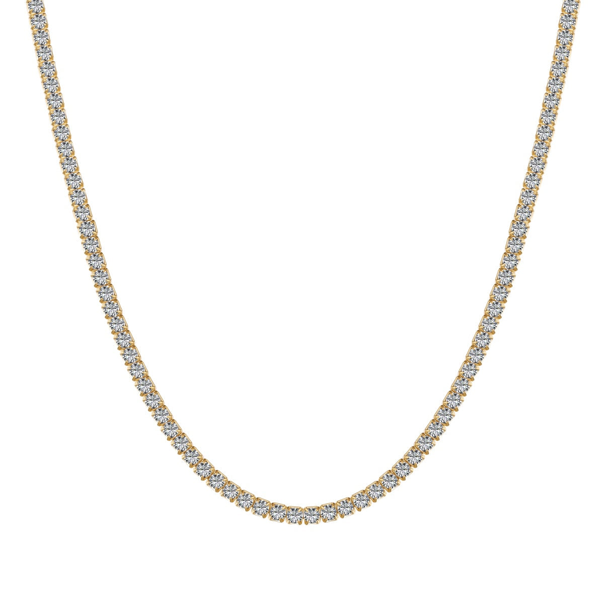 [Glimmer Jewelry]Delicate Round Shape Tennis Necklace