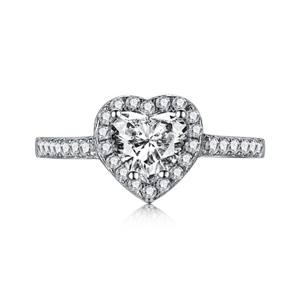 [Glimmer Jewelry]Eternity Splashy Romantic Heart Shape Lover Ring